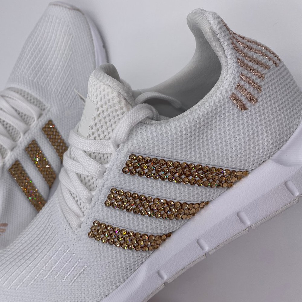 Swarovski Crystal Adidas Swift Run Womens Shoes - Picture 3 of 8